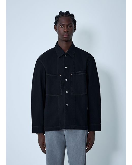 Lemaire Workwear Overshirt in Blue for Men | Lyst