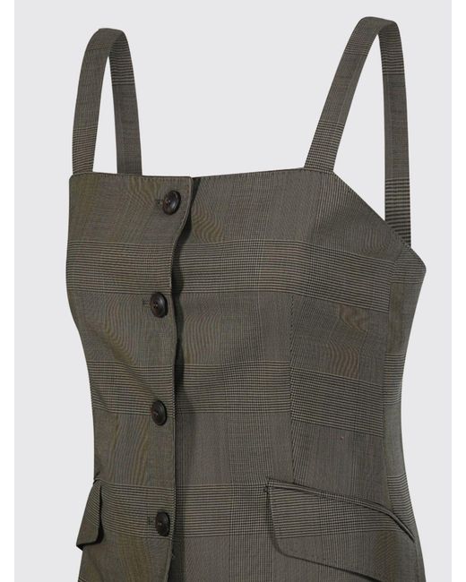 Max Mara Green Prince Of Wales Virgin Wool Single-Breasted Slim Fit Waistcoat