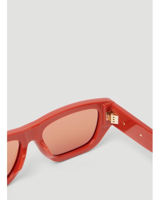 Bottega Veneta Pink Bolt Rectangular Sunglasses