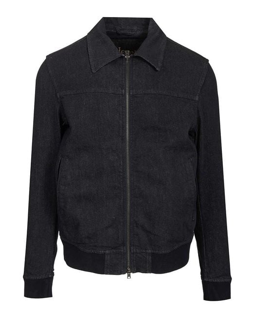Herno Blue Denim Bomber Jacket for men