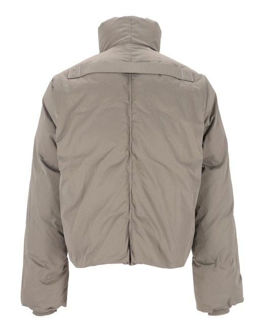 Rick Owens Gray Short Down Jacket for men