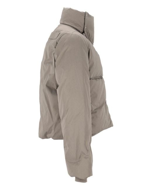 Rick Owens Gray Short Down Jacket for men