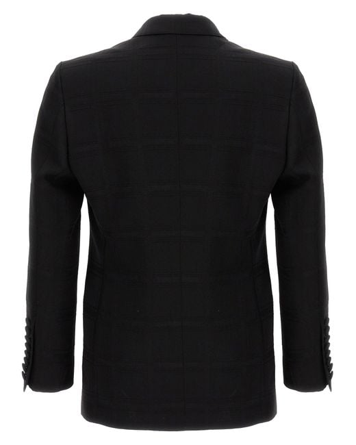 Etro Black Check Double-Breasted Blazer for men