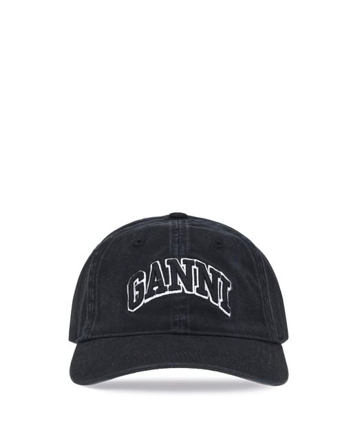 Ganni Blue Logo Baseball Cap