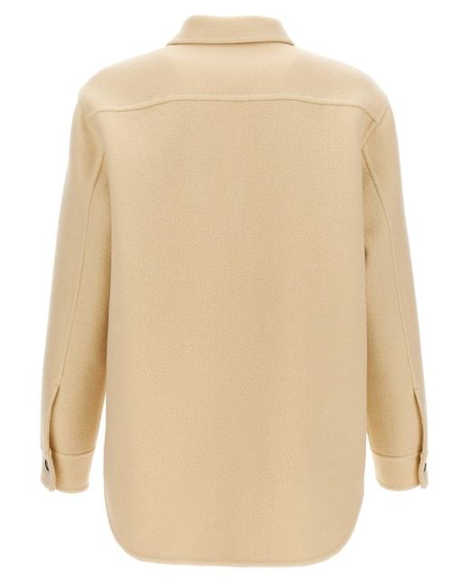 Jil Sander Natural Tailored Wool Coat With Button Closure for men