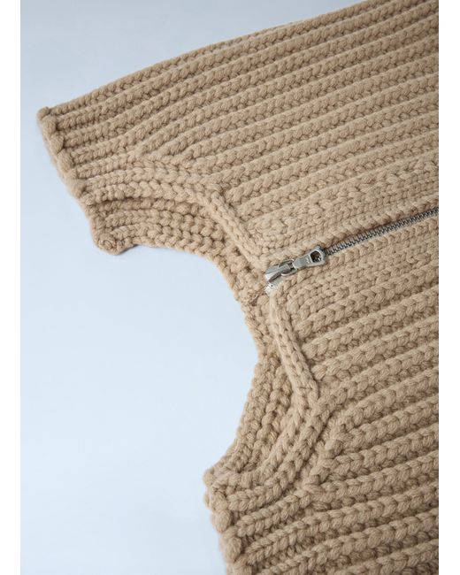 Dries Van Noten Brown Zip-Up Scarf for men