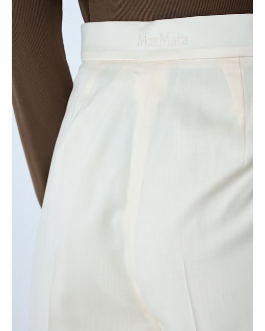Max Mara White Tailored Wool Pants