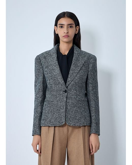 Max Mara Gray Single-Breasted Blazer