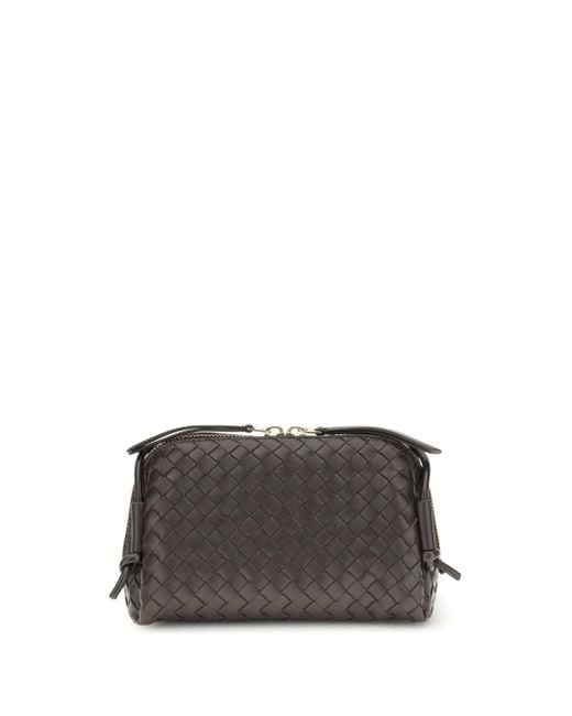 Bottega Veneta Gray Concert Handle Clutch Bag
