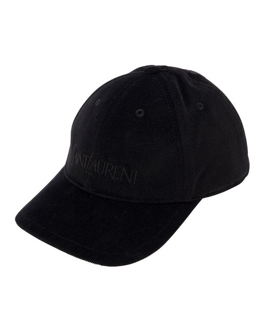 Saint Laurent Blue Baseball Cap With Embossed Logo for men