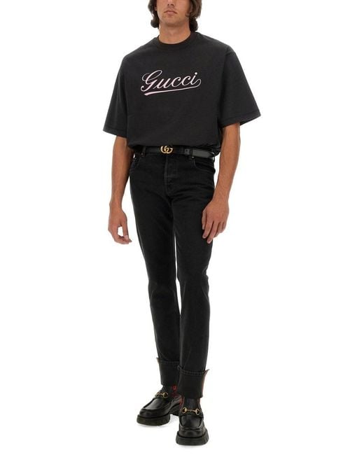 Gucci Black Pants With Web Details for men