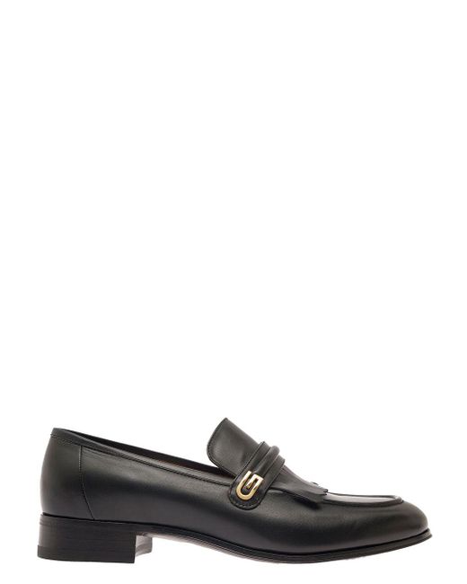 Gucci Gray Loafers With Fringes And Double G for men