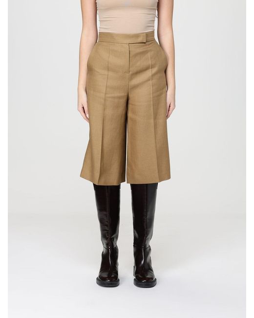 Max Mara Natural Badesse Palazzo Linen Trousers