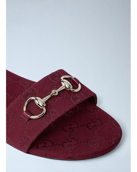 Gucci White Horsebit Slides