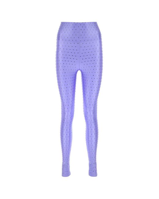 ANDAMANE Blue Embellished Stretch Nylon Leggings