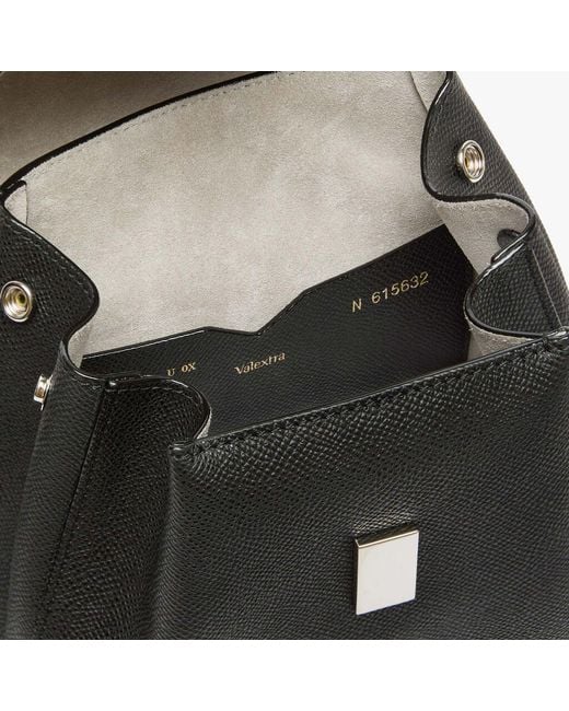 Valextra Black Iside Mini Leather Backpack