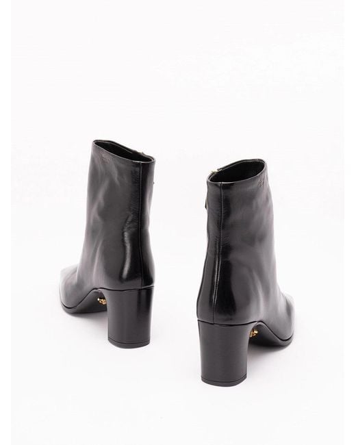 Prada White Leather Booties