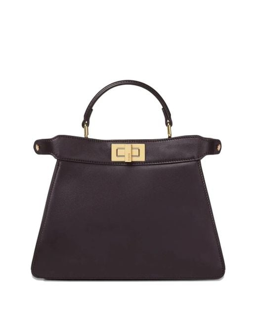 Fendi Blue Small Peekaboo Iseeu Leather Bag With Cavallino Lining