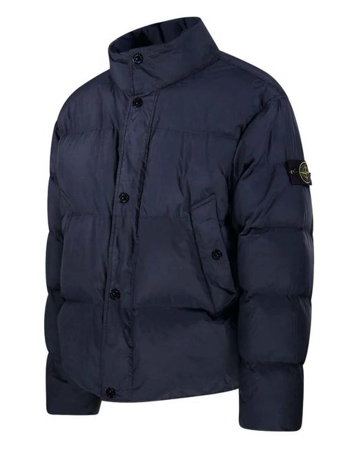 Stone Island Blue Button-Up Jacket for men