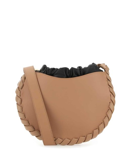 Chloé Natural Biscuit Leather Small Mate Crossbody Bag