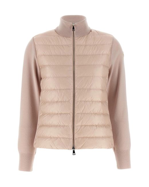 Moncler Natural Two-Material Cardigan