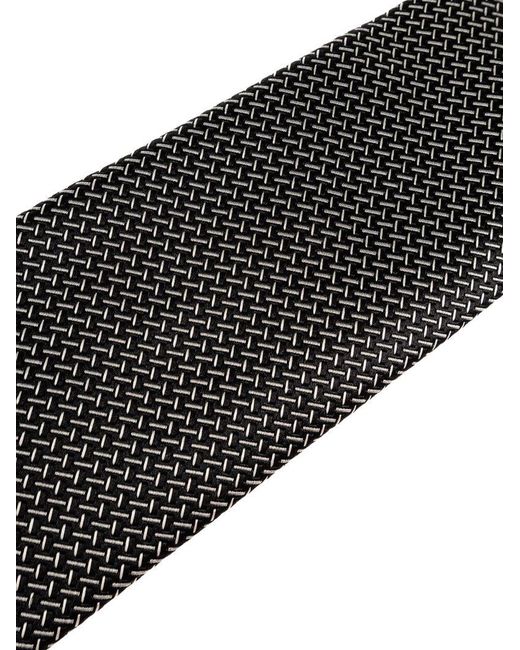 Tom Ford Black Silk Tie With Geometric Pattern for men