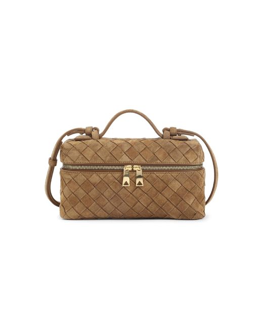 Bottega Veneta Women's Brown Bang Bang Suede Vanity Case Bag