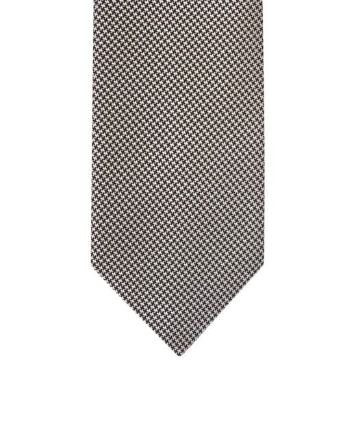 Tom Ford White Silk Tie With Houndstooth Pattern for men