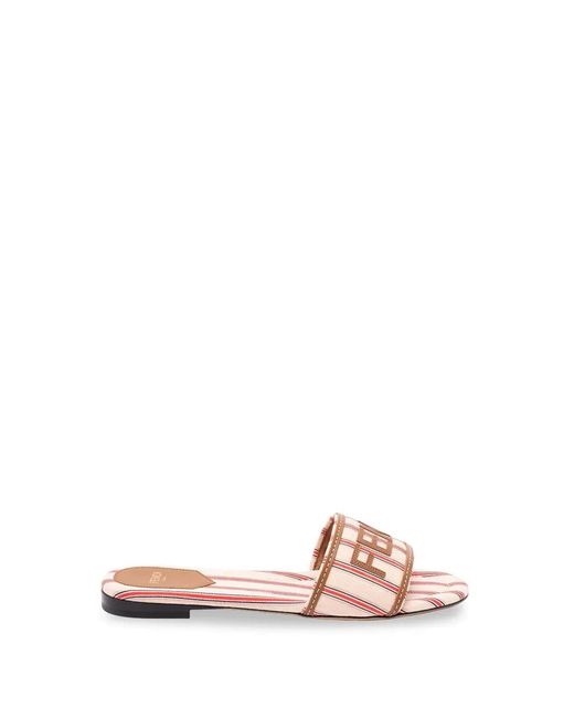Fendi Pink 'Ff' Slides