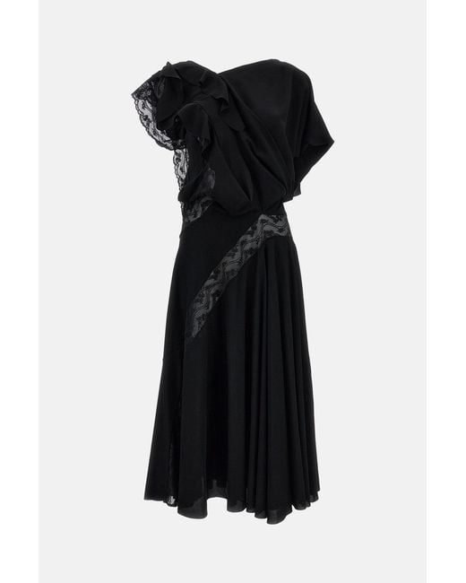 Junya Watanabe Black Lace Inserts Sleeveless Maxi Dress