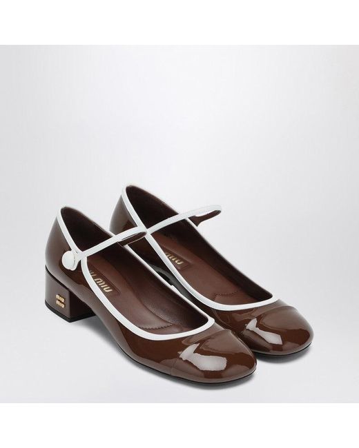 Miu Miu Brown Patent Mary Jane Dãcolletã