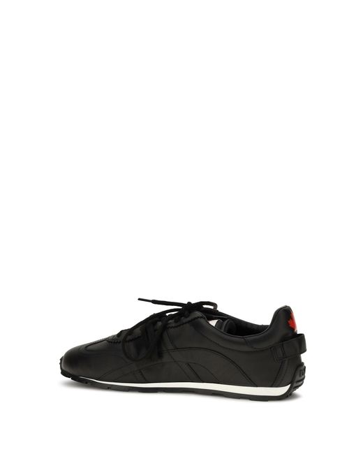 DSquared² Black Leather Sneakers for men