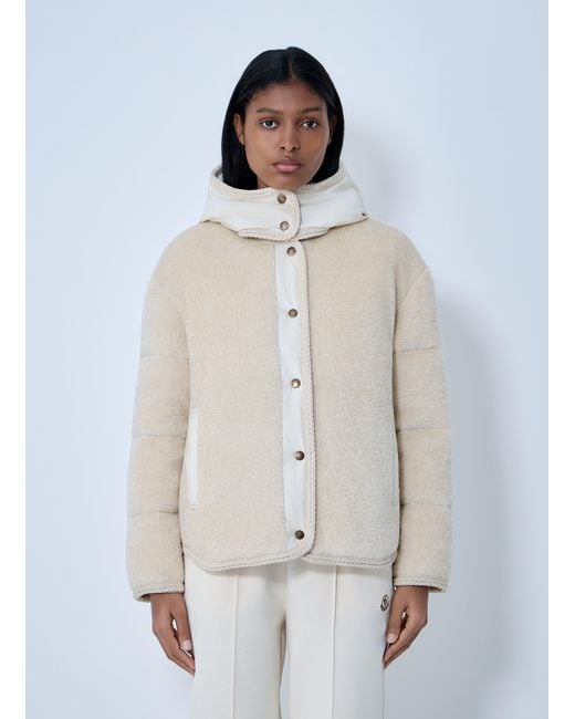 Moncler White Ciboulette Short Down Jacket