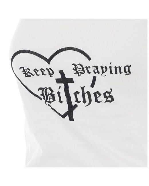 Willy Chavarria White Keep Praying Top
