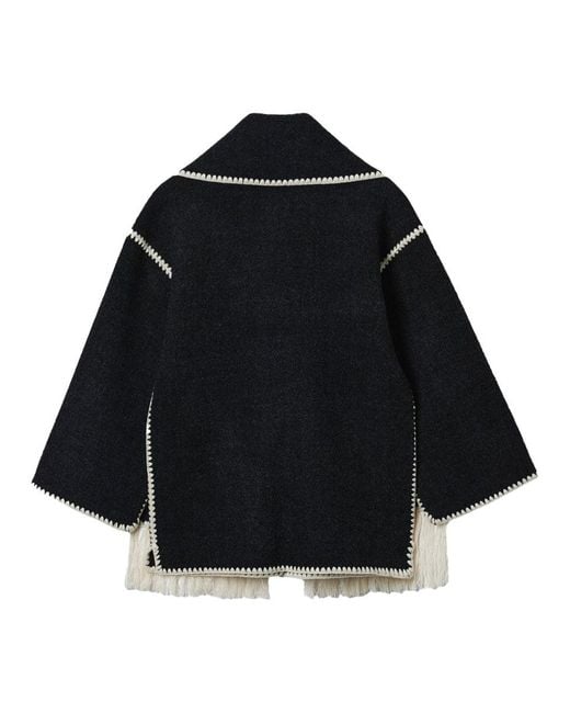 Totême Black Giacca Con Sciarpa