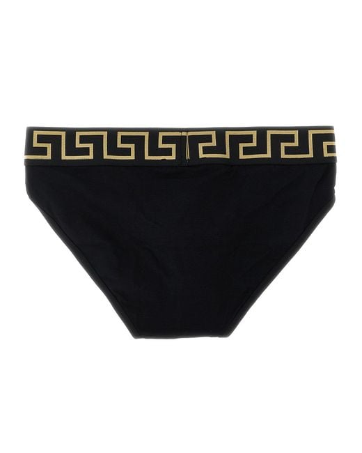 Versace Black 2-Pack Briefs With 'Greca' Pattern for men