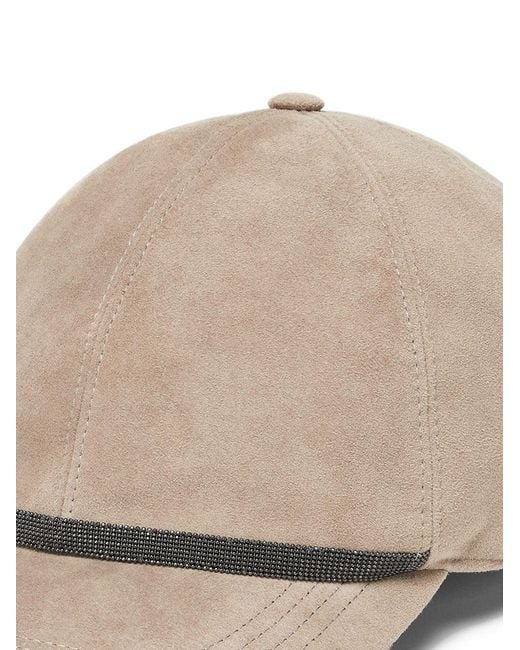 Brunello Cucinelli Natural Leather Baseball Cap