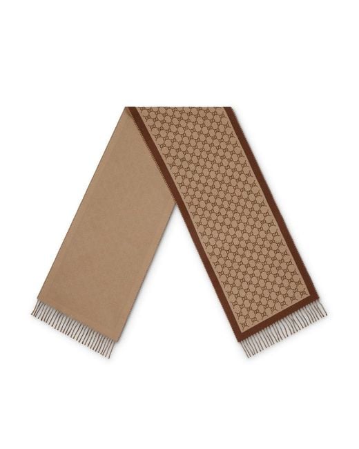Gucci Natural Gg Wool Scarf