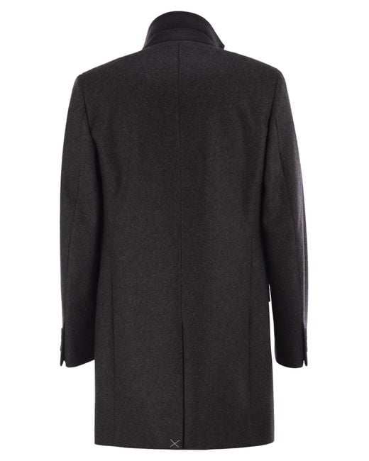 Fay Black Double Coat for men