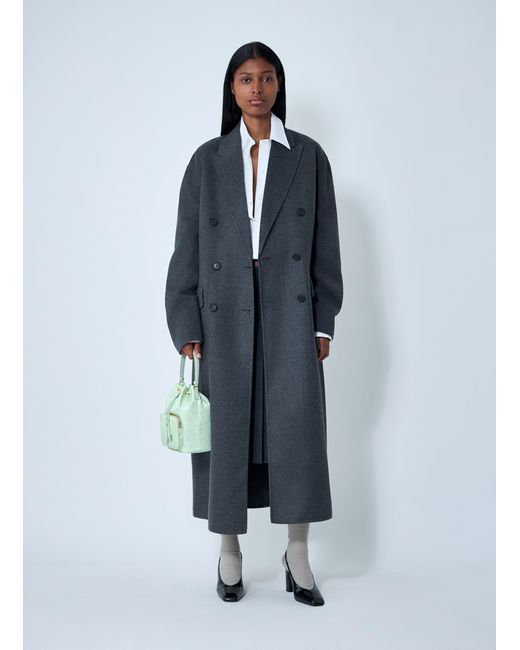 Prada Blue Long Wool-Blend Coat
