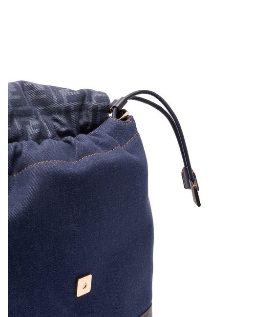 Fendi Blue Small Denim Backpack
