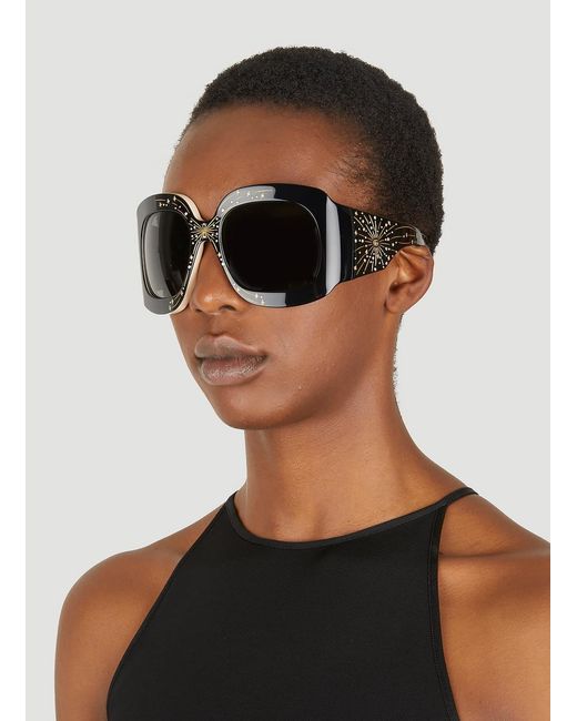 Gucci Gray Oversize Square Frame Sunglasses