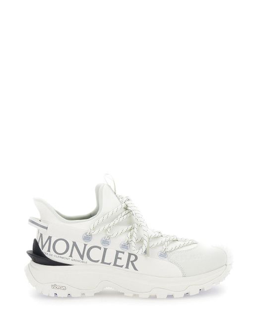 Moncler White 'Trailgrip Lite 2' Low Top Sneakers With Logo for men