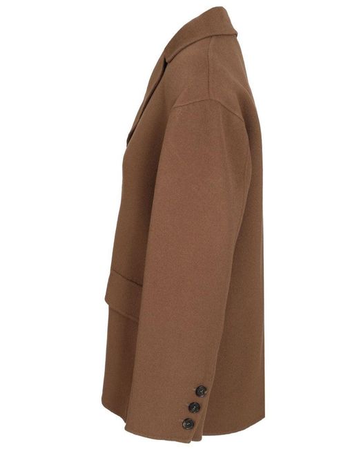 Max Mara Brown Single-Breasted Double Wool Jacket