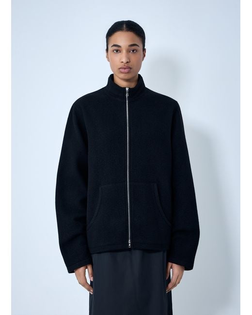 Rier Blue Wool Zip-Up Jacket for men