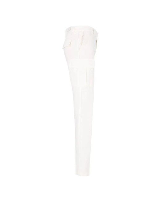Eleventy White Cargo Pants for men