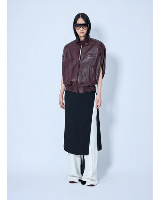 Phoebe Philo Purple Cape Leather Bomber Jacket