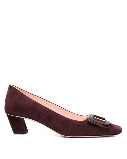 Roger Vivier Brown Belle Vivier Turtle Leather Pumps