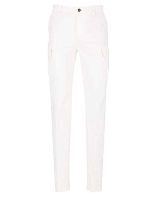 Eleventy White Cargo Pants for men
