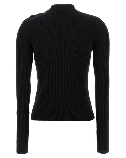 Balmain Black Ribbed Sweater